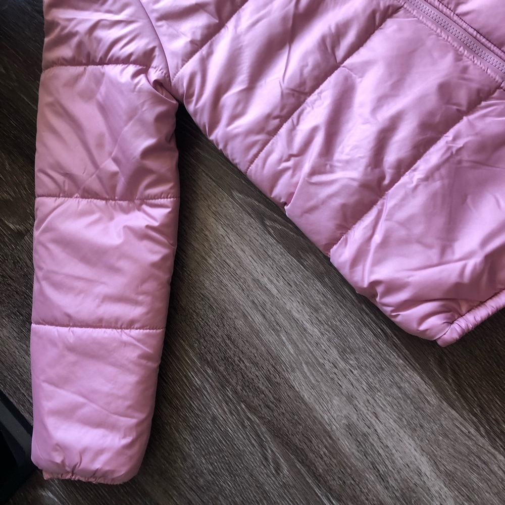 London Fog Girls Puffer Jacket Hooded Coat L 14/16 Mauve Pink Warm Winter - Picture 3 of 9